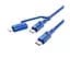 Кабель 2 в 1 Type-C - Type-C and Lightning Hoco U106, 5A 100W PD 1.2 м синий - мініатюра 1