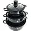 Набір каструль з антипригарним гранітним покриттям Higher Kitchen XPRO НК-324 чорний (42863-НК 324_2356) - мініатюра 2