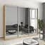 Шафа-купе тридверна MebelStar Уні AL 3 Дзеркала 250x60x210 см Дуб тахо (MBS-4264) - мініатюра 1