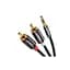 Кабель мультимедійний 3.5mm M to 2xRCA M 1.0m AV116 black Ugreen (10749) - мініатюра 1