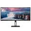 TFT 34` AOC CU34V5C/BK, WQHD, VA, 100Гц, 1 мс, вигнутий, HDMI, DP, USB-C, USB-hub, колонки, чорний - мініатюра 1