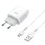 Зарядний пристрій Hoco C72A Glorious (1USB, 2.1А) White + кабель MicroUSB (6931474713001) - мініатюра 7