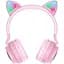 Беспроводные накладные наушники Hoco W27 Cat ear розовые - миниатюра 1