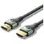 Кабель мультимедийный HDMI M to HDMI M 1.5m 8K ultra thin cotton braided green Vention (ALOGG) - миниатюра 1
