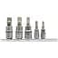 Головки торцеві з насадками Yato Spline M5, M6, квадрат 1/4", M8, 10, 12, квадрат 3/8", набір 5 шт. (YT-04360) - мініатюра 1