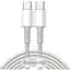 Кабель Baseus High Density Braided Fast Charging Cable Type-C to Type-C 100W 2m CATGD-A02 White - мініатюра 1