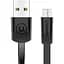 Кабель Usams SJ201 U2 Micro Flat Data Cable 1.2 м Чорний - мініатюра 1
