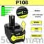 P108 18V 5000mAh Li-ion Заміна для батареї Ryobi ONE+ RBL1810 - мініатюра 2