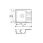 Кухонная мойка Adamant SMALL черная 570x455x180 мм, с крылом 57 см - миниатюра 2