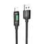 Кабель Hoco U126 з індикатором USB to Lightning 1.2 м чорний - мініатюра 1