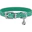 Ошейник для кошек BronzeDog Barksi Classic Море кожаный одинарный с серебряным тиснением 2XS 18-25х1 см ментоловый - миниатюра 2