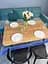 Скатертина силіконова з синьою стразовою стрічкою 140х130 см - мініатюра 2