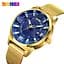 Часы мужские наручные Skmei 9166 Gold blue оригинал - миниатюра 2