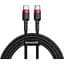 Кабель Baseus Cafule Type-C to Type-C PD2.0 60W (20V 3A) 1m red black (CATKLF-G91) - мініатюра 1