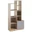 Стеллаж Moreli Paul FPA-0003 с открытыми полками и дверцей 840х1650х370 мм Дуб Аппалачи/Бетон Тефра - миниатюра 1