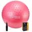 М'яч для фітнесу (фітбол) Cornix 55 см напівмасажний Anti-Burst Pink XR-0461 - мініатюра 1