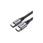 Дата кабель USB-C to USB-C 2.0m US261 18W Round Cable Nickel Plating Aluminum Shell Black Ugreen (50152) - мініатюра 1
