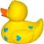 Утка FunnyDucks Желтая в голубых сердечках (0905) - миниатюра 3