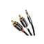 Кабель мультимедійний 3.5mm M to 2xRCA M 2.0m AV116 black Ugreen (10584) - мініатюра 1