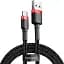 Кабель Baseus Cafule Series Cable USB to Type-C 2A 2m CATKLF-C91 Black-Red - мініатюра 1