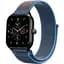 Ремінець нейлоновий на липучці BeWatch Xiaomi Amazfit BIP/GTS/GTR 20 мм Синій із сірим (1011356.3UW) - мініатюра 1