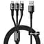 Кабель Baseus Halo Cable USB to microUSB / Lightning / TypeC 3.5 A 1.2m CAMLT-HA01 Black - мініатюра 1
