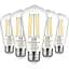 Defurhome ST58 E27 6W Светодиодные лампочки Edison 60W Equivalent, дневной белый 5000K, не затемненный, прозрачное стекло, базовая лампа - миниатюра 1