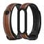 Ремінець для Xiaomi Mi Band 5/6 силікон + шкіра MiJobs Коричнево Чорний (1540703) - мініатюра 2