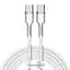 Кабель Baseus Cafule Metal Type-C to Type-C 100W (2m) white (CATJK-D02) - мініатюра 1