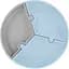 Тарілка секційна MinikOiOi Puzzle Mineral Blue/Powder Grey, на присосці, силіконова (101050059) - мініатюра 1