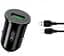 Автомобильное зарядное устройство XO TZ12 18W QC3.0 Car Charger with Lighting cable Черный - миниатюра 1