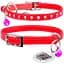 Ошейник для кошек Waudog Glamour кожаный с эластичной вставкой и стразами 22-30х0.9 см красный - миниатюра 3