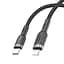 Кабель PD Hoco U117 Grand PD intelligent power-off charging data cable iP черный - миниатюра 1