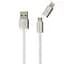 Кабель combo Micro-USB + Lightning Remax Aurora RC -020t сріблястий з підсвіткою - мініатюра 1