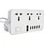 Мережевий фільтр ТВ-Т09, 3 розетки + 6 USB, 2 м, переріз 3х0,75 мм, 3000 W, White-grey - мініатюра 1