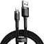 Кабель Baseus Cafule Cable USB to lighting 2.4A 1m CALKLF-BG1 Black-Grey - миниатюра 1