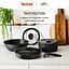 Набір посуду Ingenio Inspiration, 6 предметів, алюміній, скло, бакеліт, чорний Tefal kuh0014734 - мініатюра 4
