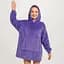 Толстовка-плед з капюшоном Huggle Hoodie Ultra Plush Blanket | Плюшева кофта | Плед із рукавами Oversize Фіолетовий - мініатюра 1