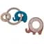 Прорізувач для зубів Bebe Confort Teething Rings Wood & Silicone, 2 шт., бежевий із синім (3107205300) - мініатюра 1