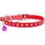 Ошейник для кошек Waudog Glamour кожаный с эластичной вставкой и стразами 22-30х0.9 см красный - миниатюра 1