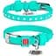 Ошейник для собак Waudog Glamour, кожаный, со стразами, с QR паспортом, XS, 19-25х0,9 см, ментоловый - миниатюра 3