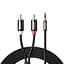 Кабель мультимедійний 3.5mm M to 2xRCA M 5.0m AV116 black Ugreen (10591) - мініатюра 1