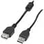 Кабель подовжувач Maxxter USB 2.0 AM/AF 1.8м Ferrit black (UF-AMAF-6) - мініатюра 1