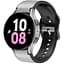 Ремінець для Samsung Galaxy Watch FE - біло-чорний ширина кріплення 20мм силікон-шкіра Watchbands West (FEWBWB74780068) - мініатюра 1