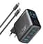 Сетевое зарядное устройство Anker Laptop GaN Charger 140W 3xUSB-C PD3.1 & 1xUSB-A w Display and Cable Black (7121460) - миниатюра 1