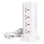 Сетевой фильтр-удлинитель Yiwu HP-5-11MF TOWER B24 4,8 м 12 розеток 3USB + 1PD LED-лампа белый - миниатюра 4