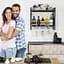 Настенный винный стеллаж Costway Lagom в стиле Loft - миниатюра 8
