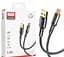 Кабель XO NB229 transparent design waven 2.4A Micro USB cable Чорний - мініатюра 2