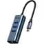 Мультипортовий адаптер USB Хаб Baseus Enjoy series Type-C to 3xUSB3.0+RJ45 CAHUB-M0G Grey - мініатюра 2