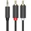 Кабель мультимедійний 3.5mm M to 2xRCA M 2.0m AV102 black Ugreen (10510) - мініатюра 1